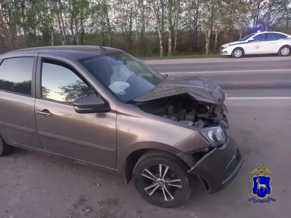 Под Тольятти мужчина на Mitsubishi при развороте на трассе врезался в "Гранту"