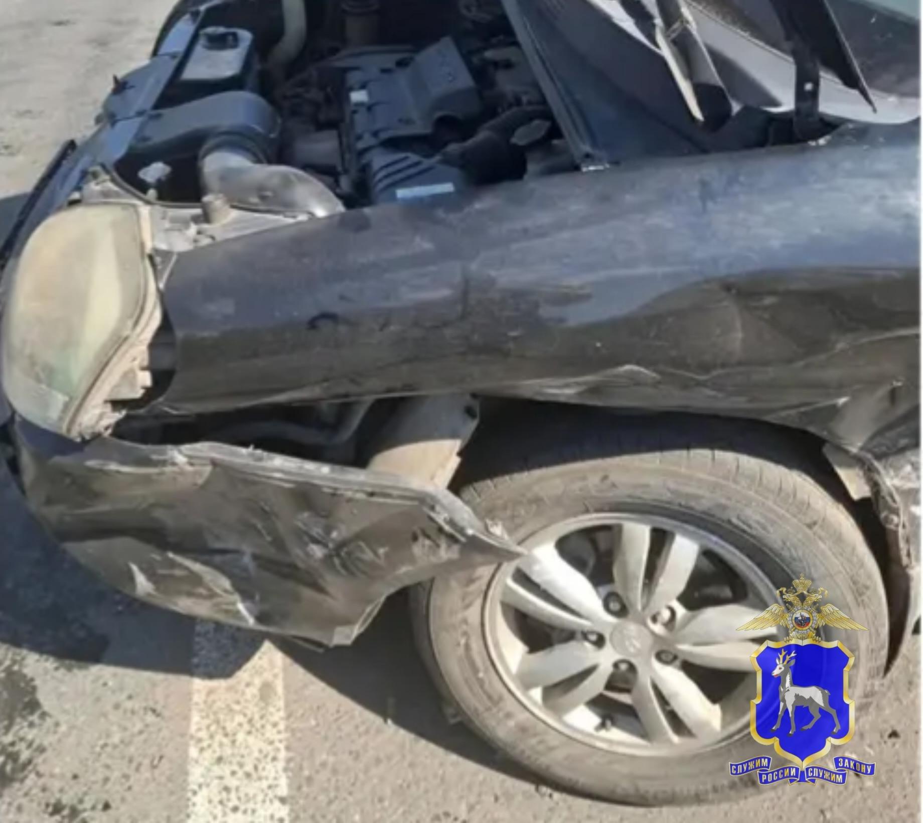 В Самарской области "Гранта" вылетела с трассы в поле с подсолнухами
