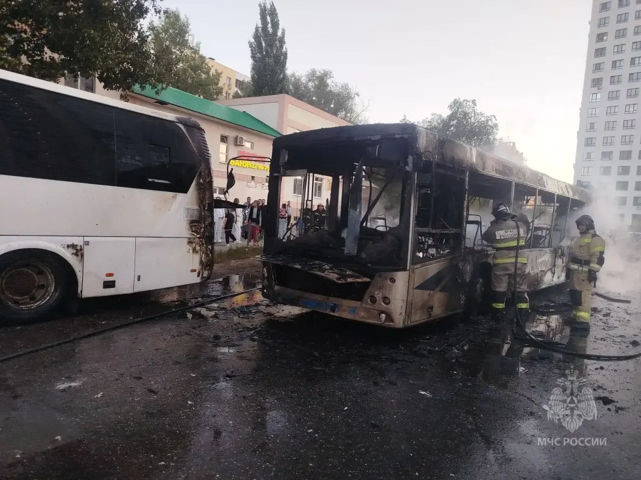 В Самаре в Кировском районе 29 августа сгорел автобус