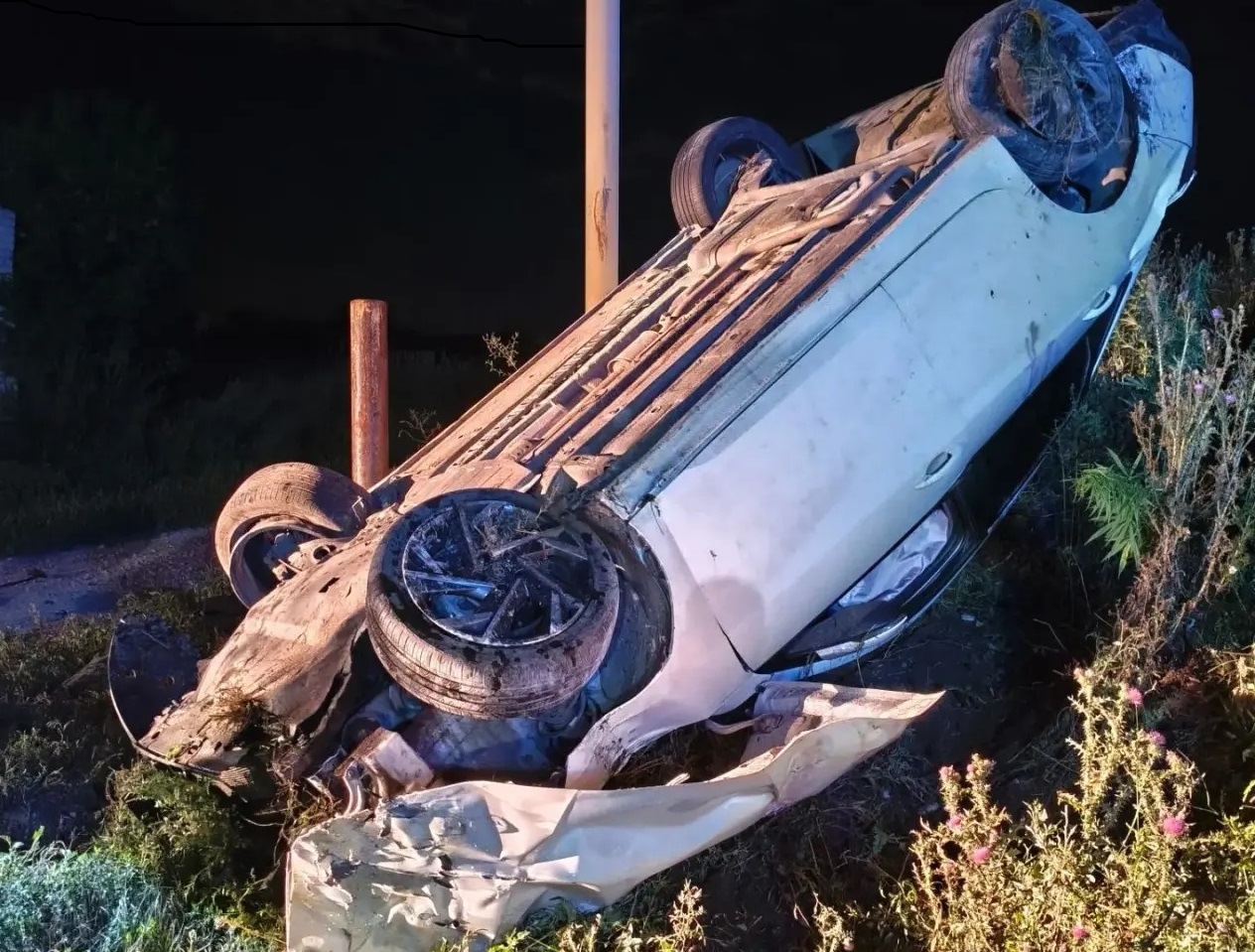 Водитель попал в больницу после опрокидывания авто в Шигонском районе 4 августа