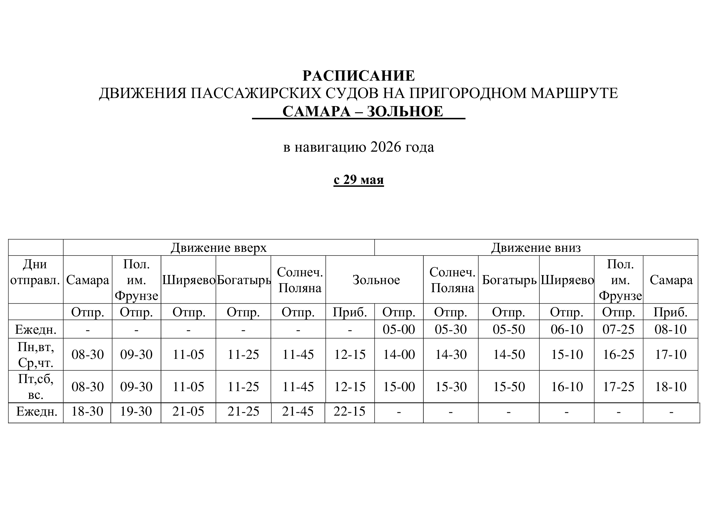 В Самарской области меняется расписание трех речных маршрутов