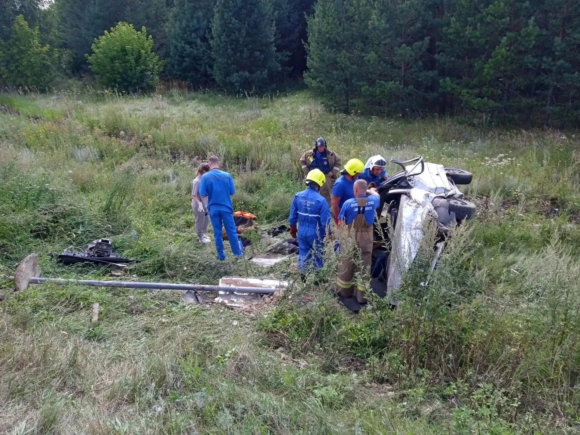 Под Сызранью 5 августа легковушка вылетела с трассы в кювет и перевернулась