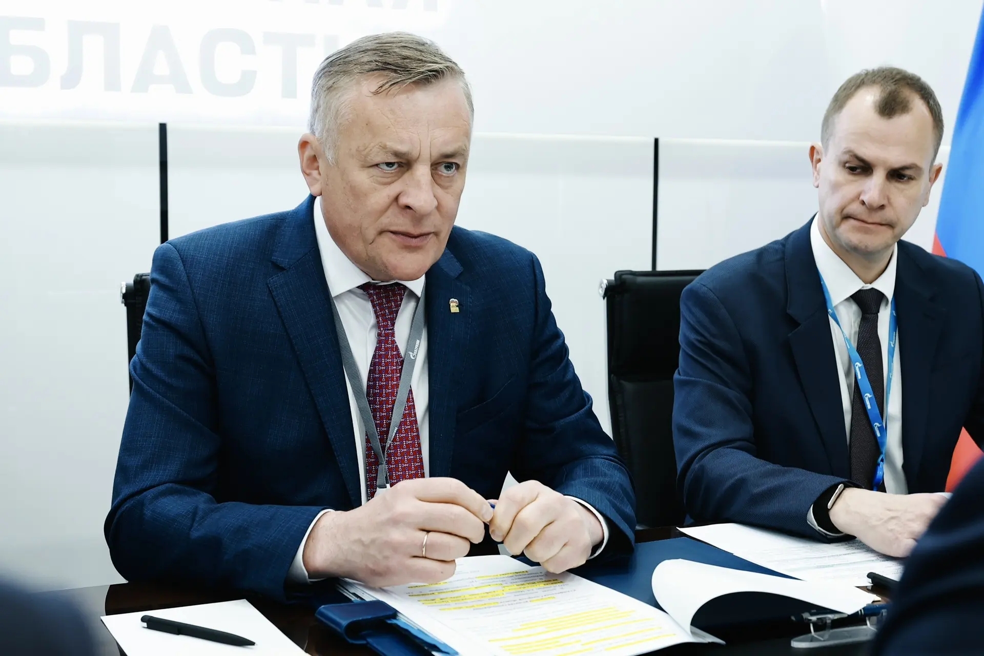 Губернатор Вячеслав Федорищев и гендиректор ООО "Газпром межрегионгаз" Сергей Густов провели встречу на ПМЭФ