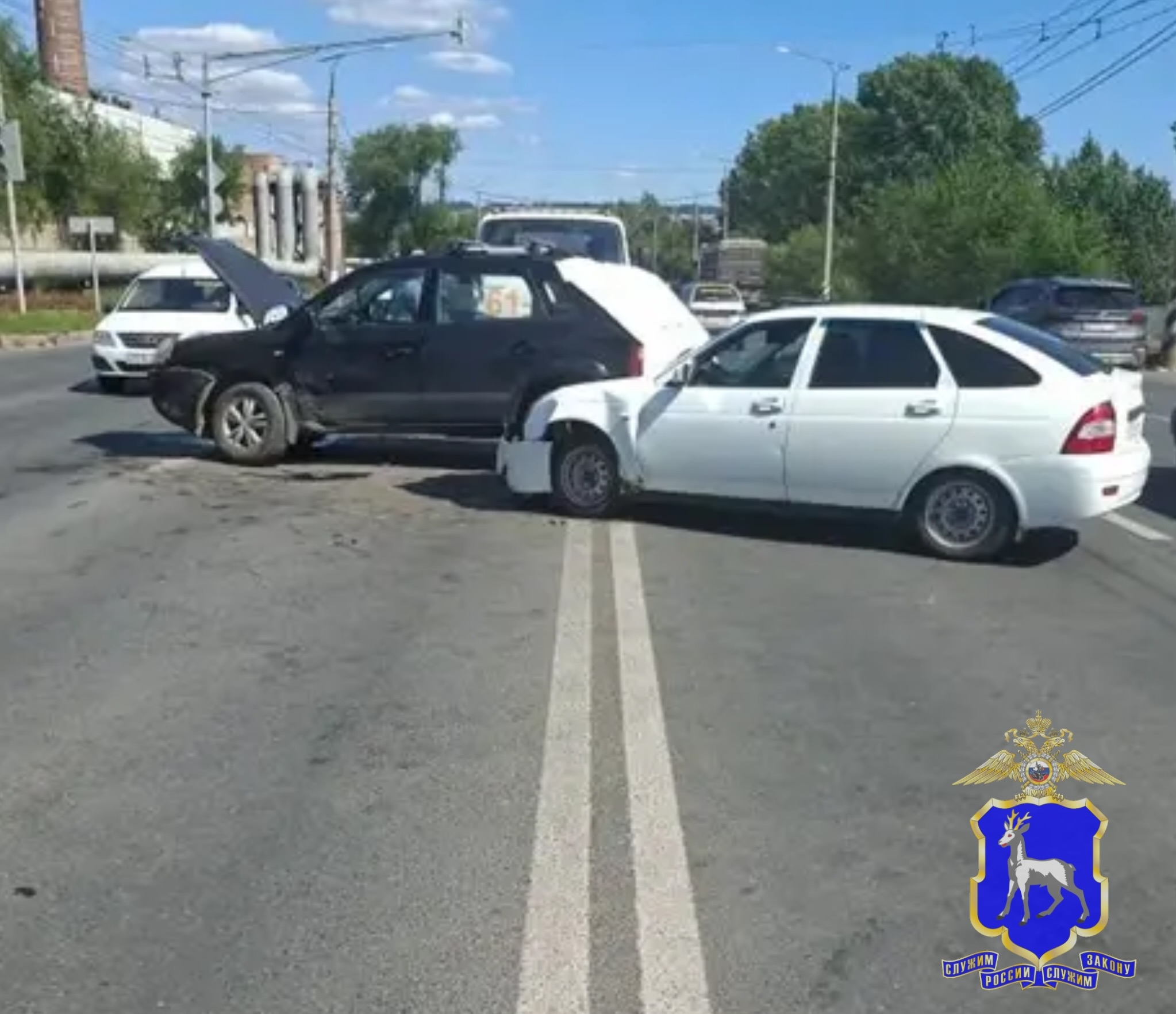 В Самарской области "Гранта" вылетела с трассы в поле с подсолнухами