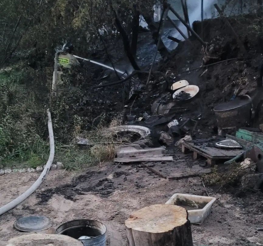 На волжском острове вспыхнули заброшенные самодельные постройки
